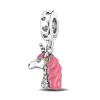 Para pandora charms cuentas de plata esterlina pulsera Pink Infinity Heart Wine Glass Flower charmes ciondoli