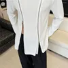 Мужские рубашки Men Мода двойная молния Slim Fit Fit Fit Fit Fit Fit Fit Fit Shook