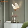 Applique papillon lampe nordique moderne minimaliste luxe escalier chevet chambre fond allée éclairage décoration 230615