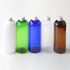 Bouteilles de stockage 15 pièces blanc noir clair marron bleu vide bouteille de shampoing en plastique avec bouchon à vis 17 Oz huile essentielle PET