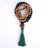 Chains Hand Knotted Rudraksha Bead Mala Necklace 108 Tassel Jewelry