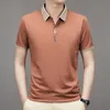 Polos pour hommes 2023 été à manches courtes T-shirt pour hommes nouvelle mode T-shirt à col polo pur coton demi-manches hommes Polo d'affaires