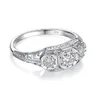 Solitaire Ring Pure 925 Silver 3 Stone Ring Mossanite For Women with GRA Certificate Wedding Engagement Bridal Handgjorda smycken Kvinnlig gåva 230616