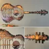 装飾的なオブジェクトの置物抽象的な壁アート装飾ギターメタル錬鉄の森屋外の屋外230615のための飾り飾り