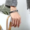 Link-Armbänder 2023 Herren-Armband im Punk-Stil mit Leder umwickelt