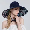 Sombreros de ala ancha, sombrero con visera para mujer, pescador de dos caras, gorra de cubo para el sol plegable, lavabo de playa de gran tamaño, verano vacío T T9Q0