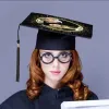 Sublimation Blank Graduation Hat Topper Sticker Party Heat Transfer White Adhesive Grad Cap Plate Decorations 0616