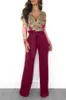 Kvinnors jumpsuits rompers Wide Leg Casual Overalls Sexiga kvinnor V-ringning Lace Elegant Straight Party Jumpsuit Rompers 230615