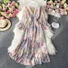 Vestidos Casuais Boho Maxi Vestido Mulher Floral Manga Longa Chiffon Elegante Outono Vintage Para Mulheres Festa Decote em V Roupas 2023 Midi