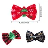 Hair Accessories 2PC Christmas Bowknot Hairpins For Girls Plaid Print Snow Santa Claus Clip Kids Fashion Headwear