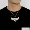 Pendentif Colliers Hip Hop Po Collier Personnalisable Coeur Aile Médaille Pour Memorial Fashion Drop Delivery Bijoux Pendentifs Dh3Vm