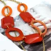 Chains Jewelry Personality Double Acrylic Orange Necklace Clavicle Chain Joker Short For Women