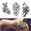 Tatuaggi temporanei 1PC 3D Adesivi tatuaggio nero Fiore Serpente Lupo Braccio impermeabile Body Art Donna Ragazze 230616