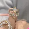 Cluster Ringen Mooie Angel Demon Wing Koppels Voor Vrouwen Tiener Maansteen Open Ring Promise Gift Engagement Duim Sieraden Anillos Mujer