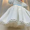 Robes pour filles 0-12 ans bébé fille été fleur blanche broderie turc Vintage Lolita princesse robe de bal robe pour anniversaire vacances décontracté Eid 230615