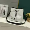 23SS By The Pool M22852 M23080 NeoNoe MM Bucket bags Neo Noe Embroidered Monograms Drawstring Shoulder Bag Summer Raffia-like Cotton Designer Purse Crossbody