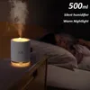 Humidificateurs Humidificateur ultrasonique portatif 500ML neige H2O USB diffuseur d'air aromatique avec lampe de nuit romantique Humidificador