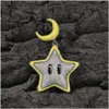 Collane con ciondolo Drip Oil Glow At Night Moon Star Collana 18K Real Gold Plated Jewelry Drop Delivery Pendenti Dhonx