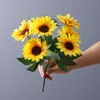 Dried Flowers Simulation of Sunflower Bouquets Fake Home Living Room Dining Table Wedding Decoration Artificial Cheap