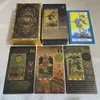 Outdoor Games Activiteiten Golden Tarot 12x7cm Engels Deck Classic voor beginners met gekleurd papier Gidsboek Hoge kwaliteit Leerkaarten Runen Waarzeggerij 230615