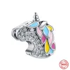 925 Sterling Silver Charms för Pandora smycken pärlor 925 armband Bruno The Unicorn Rocking Horse Charms Set Pendant DIY