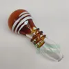 Glass Smoking Pipe with Builtin Screen Mixed Colours 4.8 Inches Tobacco Hand Spoon Pipe with Fixed Screen and 3 Triple Maria Rings YAREONE Wholesale