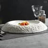 Plates Sense Of Light Luxury Ceramic Japanese Western Soup Plate Creative White Irregular El Cold Dishes Exquisite Tableware