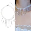 Pendant Necklaces S Droplet Crystal Necklace Long Tassel Sparkling Women's Banquet Jewelry Decoration