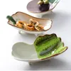 Tallrikar japanska fruktskålar härliga tallrik grönsaksform keramisk skål sallad snacks diskar efterrätt soppplatta bordsorder
