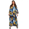 Roupas étnicas abaya para mulheres Ramadan Fashion Print Dress Saudi Arabia Dubai Muslim Spring Robe Fried Dough Twists Diamo