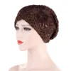 Beanieskull Caps 2021 Moda Kadınlar Dantel Çiçek Beautifull Türban Bonnet Müslüman Eşarp Hijab Kapağı Tam Kapak İslami Sarma HeA6256c