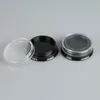 New 3G Round Black Cosmetic Jars with Clear Screw Cap Lids for Powdered Eyeshadow Mineralized Makeup Cosmetic Samples BPA Free Rkbqo