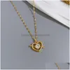 Pendant Necklaces Stainless Steel Heart Shape Necklace 18K Real Gold Plated Classic Jewelry Drop Delivery Pendants Dh6Zy