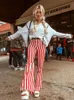 Dames Broek Capri Mode Dames Flare Broek Tie-dye Streep Hoge Taille Broek Zomer Herfst Casual Bohemian Lange Broek Bodems Vrouwelijk 230615