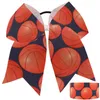 Haaraccessoires 2 Stuks "SOFTBALL Glitter" Cheer Bow Paardenstaart 3 Inch Lint Meisjes Cheerleading Baseball Game Team Geel Sport