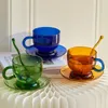 Cups Saucers Set Of 2 And Glass Mug Coffee Mugs Tea Cup