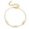 Link Bracelets DEAR-LIFE Fashion Bracelet Gold-plated Infinity Symbol Fine Titanium Steel Trend Jewelry