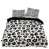 Set biancheria da letto Set stile lusso 220x240 Copripiumino leopardato bianco e nero con federa Letto trapuntato premium 230615