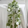 Dekorativa blommor Rose Artificial Garland Romantic Wedding Home Decoration Silk Flower String Wall Hanging Vines Party Table Accessories