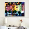 Fine Art Canvas Painting Rouin France Handcrafted Contemporary Artwork Landscape Wall Decoration