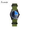 Wristwatches Enmex Individualization Special Wristwatch Canvas Creative Design Mysterious Gradient Blue Fashion Quartz Clock Men Watch