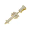 Charms Iced Out Bling Blase Kreuz Anhänger Gepflastert 5A CZ Stein für Männer Frauen Hip Hop Buchstabe T Halskette Schmuck Großhandel 230615