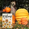 1pc, Fall Thanksgiving Floral Garden Flag 12x18 Inch Small Double Sided Burlap Welcome Yard Autumn Wedding Outside Decoration 12 X 18 Inch/28 X 40 Inch No Flagpole