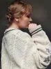 女性のニットティーテイカーディガン星と刺繍されたlorボタンアップyケーブルニットセーター厚くて温かいswif t民俗230615