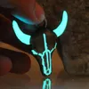 Keychains Glowing Bull039s Head Keychain Horns Pendant GLOW In The DARK BULL Ox Horn Pendants Keyring Women MEN Boys Girls Gift744265u