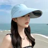 Berets Brand Design Women Empty Top Hat With Glasses Solid Wide Brim Bucket Summer Outdoor Cycling Adjustable Plain Sun