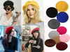Bérets hiver chaud fausse laine béret femmes filles artiste français bonnet chapeau casquette rouge noir violet beige orange Kawaii Flat Top casquettes chauffe Z0616