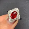 Cluster Rings KJJEAXCMY Fine Jewelry 925 Sterling Silver Inlaid Natural Ruby Ring Trendy Girl Gemstone Support Test Chinese Style