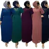 Abbigliamento etnico Ramadan Fashion Musulmano Abito modesto per le donne Elegante arabo Dubai Abaya Maxi abiti islamici a maniche lunghe Abito Turchia