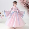 Vêtements ethniques filles broder traditionnel HanFu ancien effectuer robe enfants fête d'anniversaire photographie année chinoise